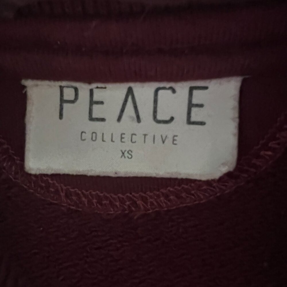 PEACE COLLECTIVE - HOME IS TORONTO Button-Up Varsity Jacket - XS - Red/Burgundy - Picture 5 of 6
